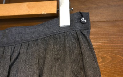 NATIC　　　Wool Gabardine Pleated Long Skirt