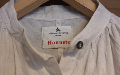 Honnete　　　S/SLV No Collar Op ＆ Half Sleeve Gather Blouse