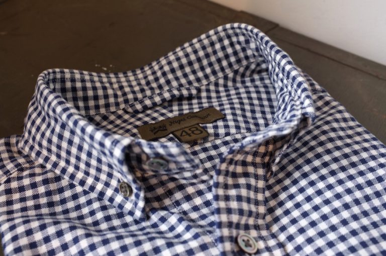 Nigel Cabourn　　　BRITISH OFFICER’S SHIRT-PINPOINT OXFORD GINGHAM SHORT SLEEVE 再..